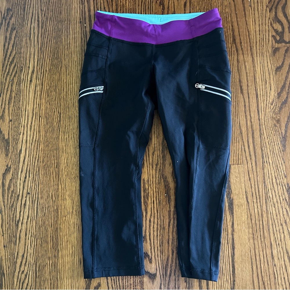 Ivivva cropped leggings size 10 with pockets